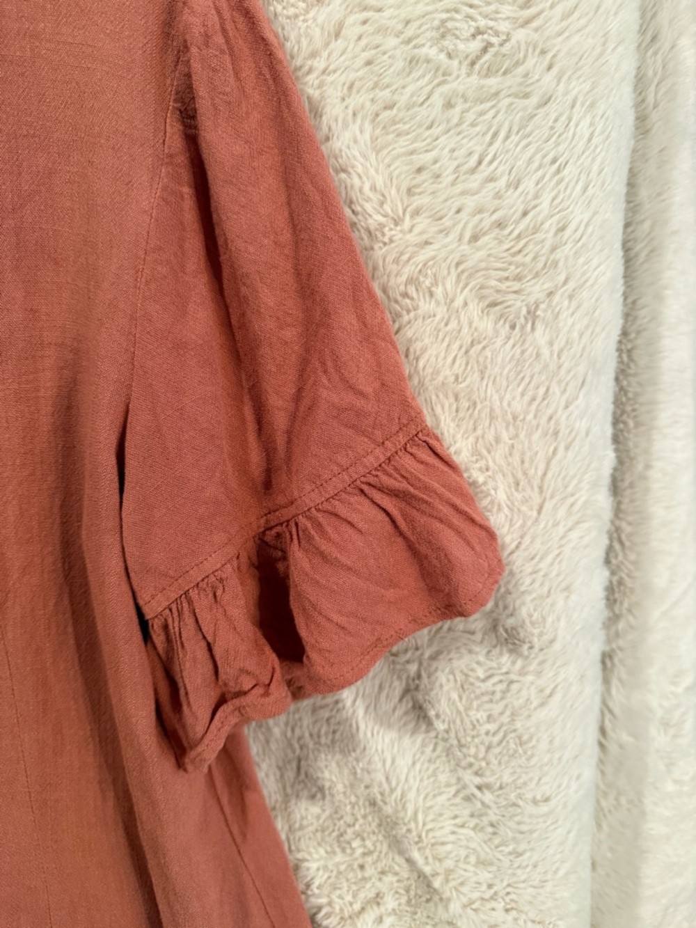 52Seven Flutter Sleeve Tie-Neck Mini Dress - Picture 6 of 7